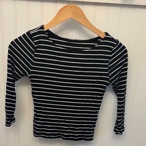 American Eagle Striped Black and White Women's Top